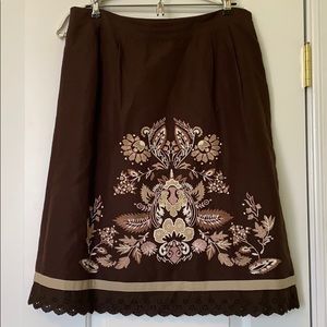 Ann Taylor Loft Embroidered Skirt